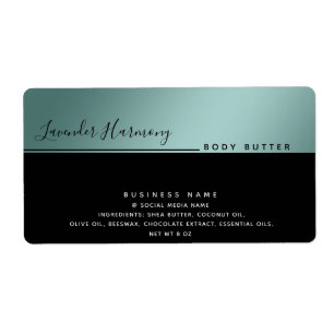 Etiqueta Producto negro simple de la tipografía lujosa mode