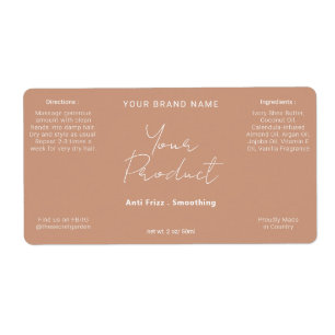 Etiqueta Producto Neutral Terracota Simple y Moderno con gu