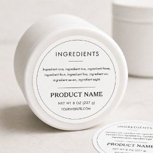 Etiqueta Profesional de Ingredientes de Producto