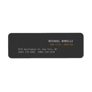 Etiqueta Profesional gris oscuro nombre personalizado posic