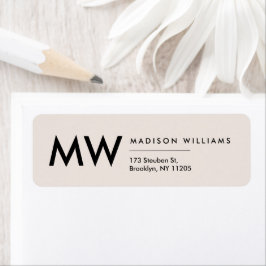 Etiqueta profesional mínima moderna de monograma