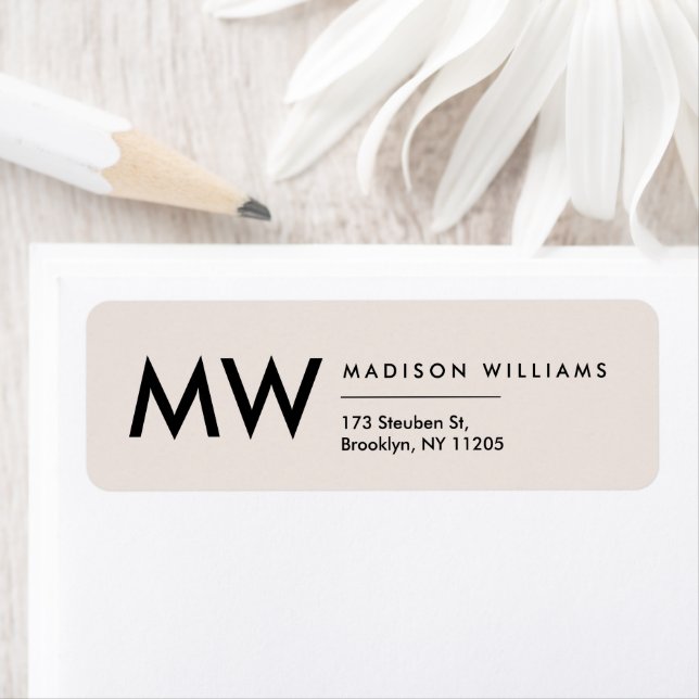 Etiqueta profesional mínima moderna de monograma (In situ)