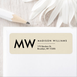 Etiqueta profesional mínima moderna de monograma