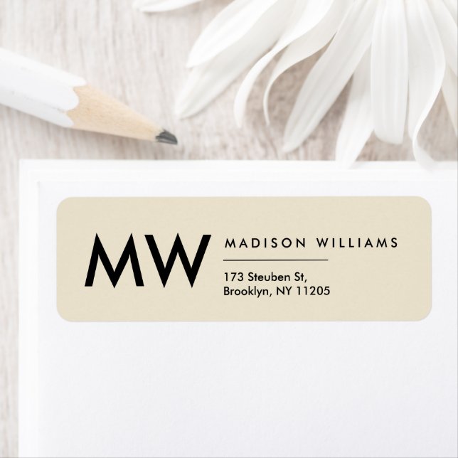 Etiqueta profesional mínima moderna de monograma (In situ)