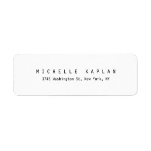 Etiqueta Profesional Minimalista blanco negro clásico