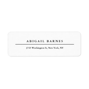Etiqueta Profesional minimalista blanco retro clásico