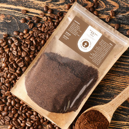 Etiqueta profesional moderna del café