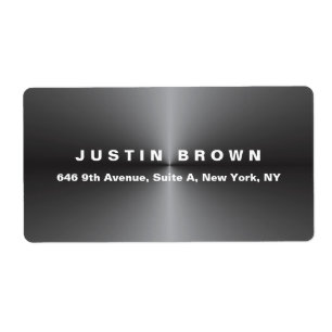 Etiqueta Profesional Moderno Elegante Plano Metal Gris Auda