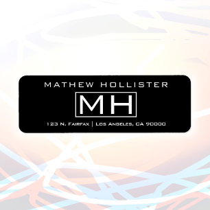 Etiqueta Profesional moderno en blanco y negro