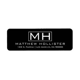 Etiqueta Profesional moderno en blanco y negro