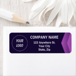Etiqueta Profesional Moderno Morado Y Blanco