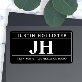 Etiqueta Profesional negrita y moderno | Blanco y negro