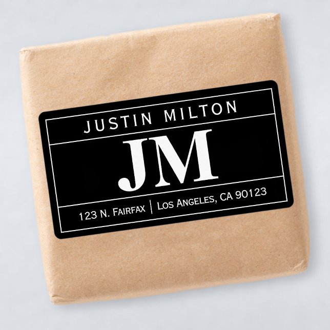 Etiqueta Profesional negrita y moderno | Blanco y negro (Subido por el creador)