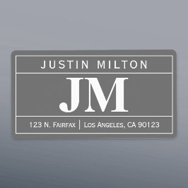 Etiqueta Profesional negrita y moderno | Gris y blanco