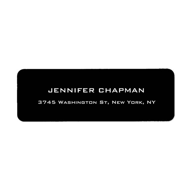 Etiqueta Profesional negro moderno llano elegante Minimalis (Frente)