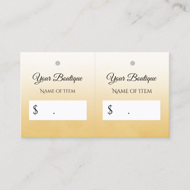 Etiqueta profesional sencilla de Yellow DIY Boutiq (Anverso)