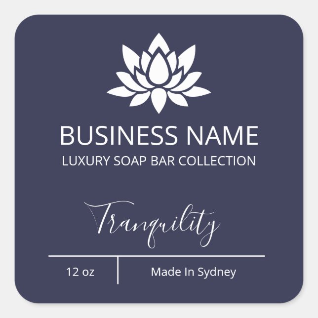 Etiqueta profesional simple de barra de jabón azul (Anverso)