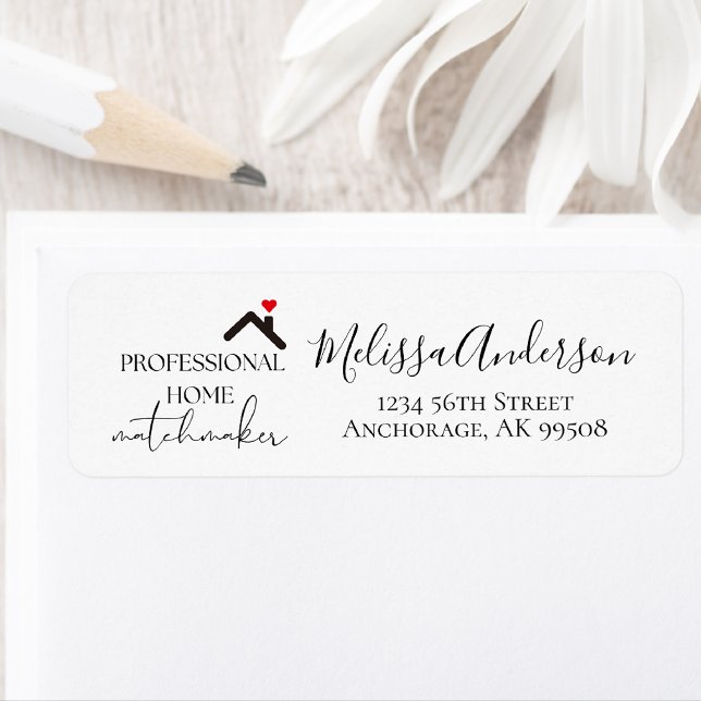 Etiqueta Professional Home Matchmaker Real Estate Address  (Real Estate Address Label)