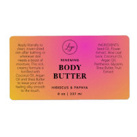 Professional Pink Orange Body Butter Labels