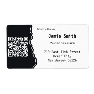 Etiqueta  Professional QR Code Custom Photo Return Address 