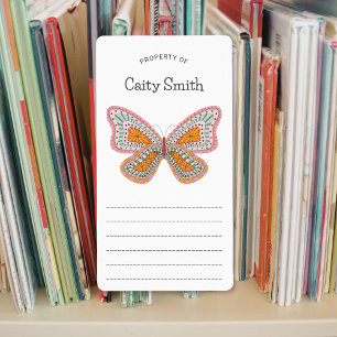 Etiqueta Propiedad Boho Butterfly de 