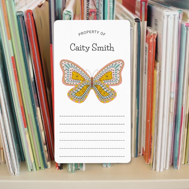 Etiqueta Propiedad de la mariposa de Boho (Subido por el creador)