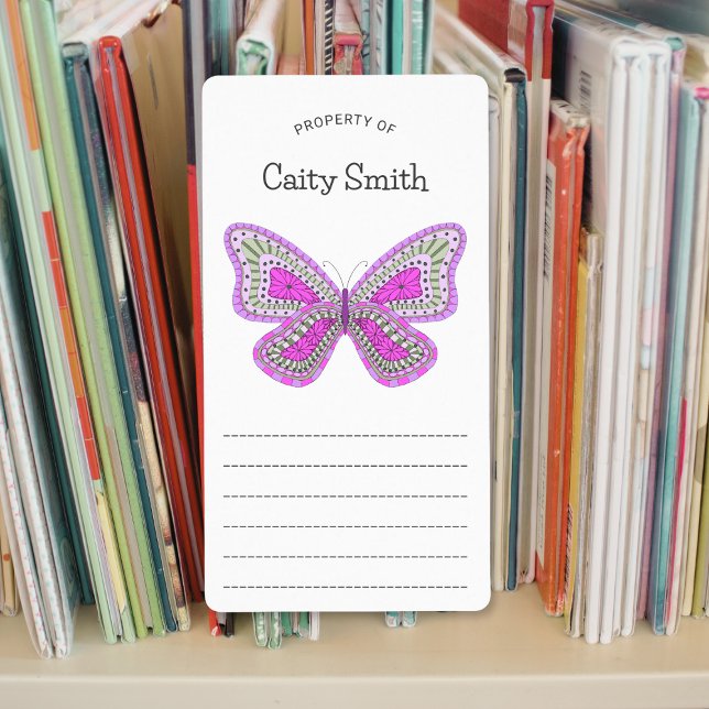 Etiqueta Propiedad de la mariposa de Boho (Subido por el creador)