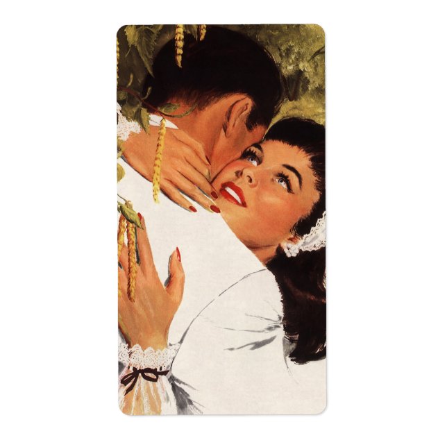 Etiqueta Propuesta de matrimonio de cosecha, amor y romance (Frente)