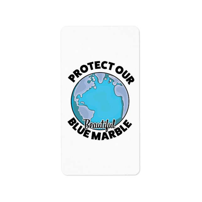 Etiqueta Protege Nuestro bello Mármol Azul (Frente)