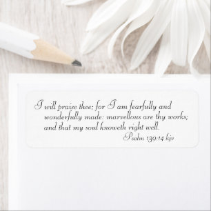 Etiqueta Psalm 139 14 Scripture Verse Sticker Labels