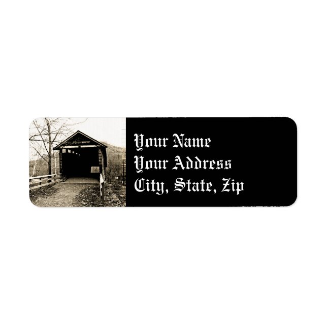 Etiqueta Puente cubierto de época (Frente)