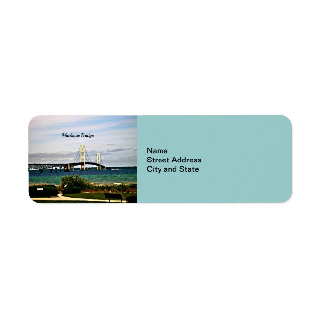 Etiqueta Puente Mackinac, Isla Mackinac (Frente)