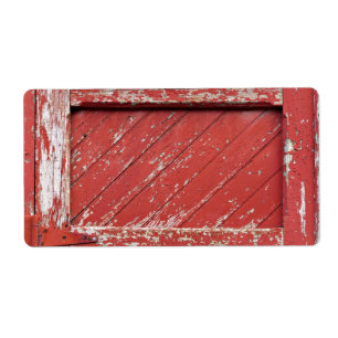 Etiqueta Puerta del establo de madera pintada de color rojo