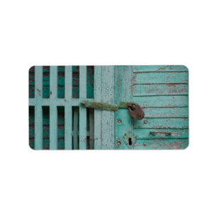 Etiqueta Puerta Turqouise del Weathered