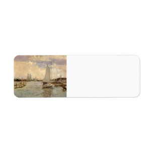 Etiqueta Puerto de Gloucester por John Henry Twachtman