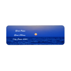 Etiqueta Puesta del sol sobre el mar
