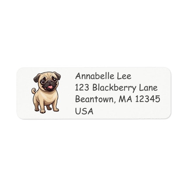 Etiqueta Pug adorable (Frente)