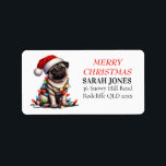 Etiqueta Pug Caine Cute Merry Christmas Wiers<br><div class="desc">Navidades Pug Caine Cute Desear etiquetar como conveniente es clave durante esta temporada de actividad! Visite nuestra tienda Zazzle para explorar la completa colección de deseos de Navidades Cute Watercolor. Con sólo unos pocos clics, usted puede tener estos deliciosos diseños entregados a su puerta. Si necesitas más personalización, por favor,...</div>