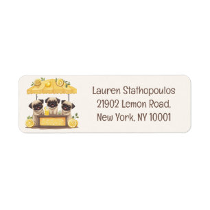 Etiqueta Pug Dogs Lemonade Stand