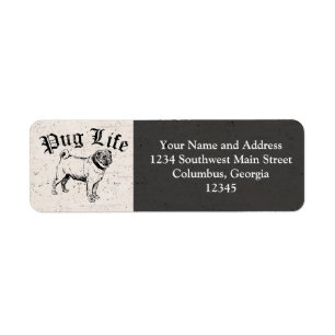 Etiqueta Pug Life Gracioso Perro Gangster