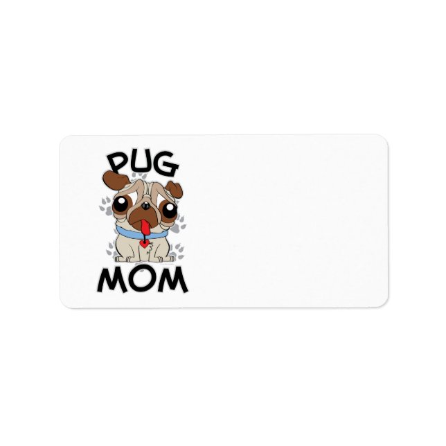 Etiqueta Pug Mom (Frente)