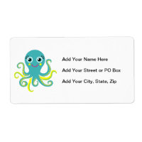 Pulpo azul y amarillo