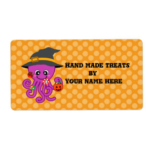 Etiqueta Pulpo de Halloween
