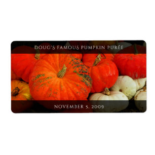 Etiqueta Pumpkin Butter / Preserve / Puree Food Jar