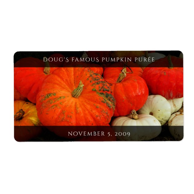 Etiqueta Pumpkin Butter / Preserve / Puree Food Jar (Frente)