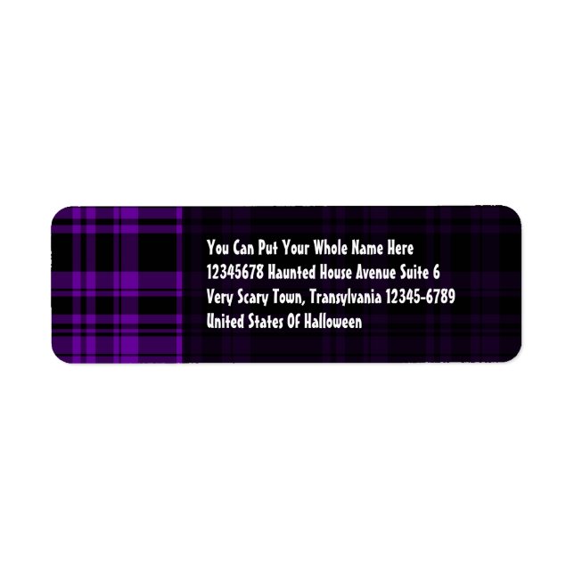 Etiqueta Punky Plaid Púrpura (Frente)