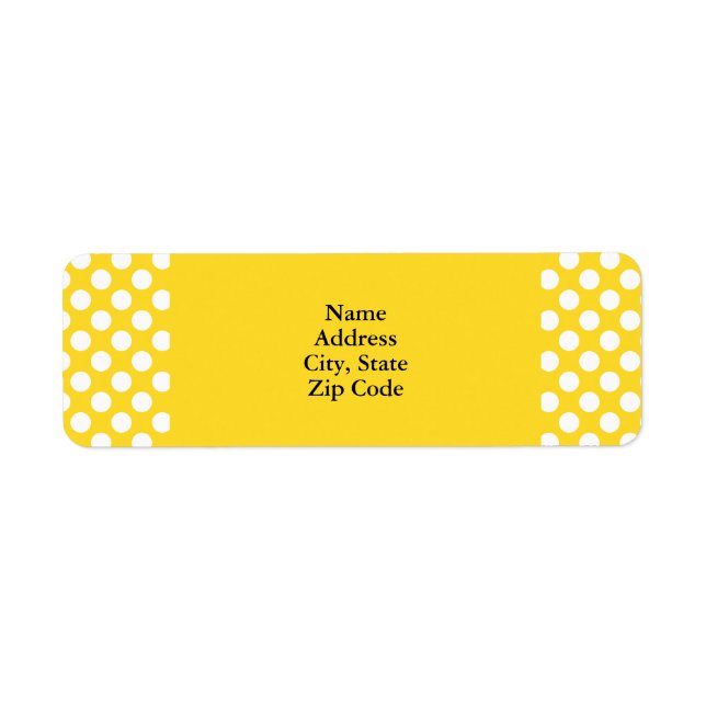Etiqueta Punto de polka blanco y amarillo (Frente)