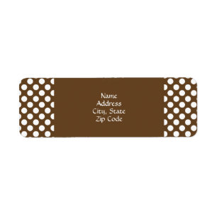 Etiqueta Punto de polka marrón y blanco