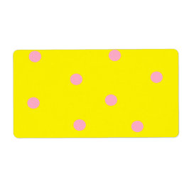Etiqueta Punto de polka rosa sobre amarillo