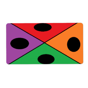 Etiqueta Punto polka negro con motivos